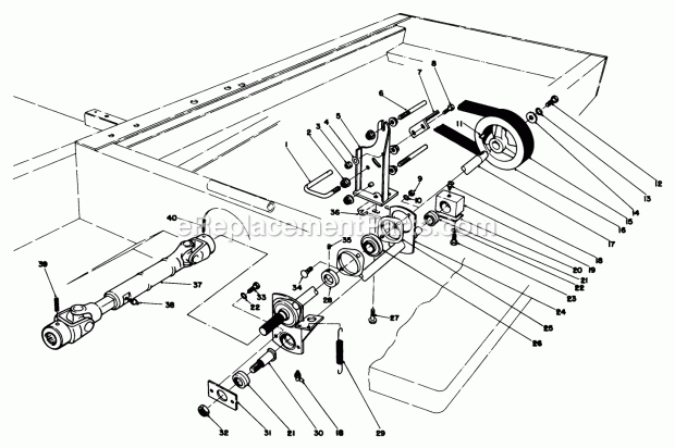 Toro 30575 (800001-899999) (1988) 72-in. Side Discharge Mower Power Take Off Assembly Diagram