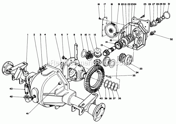 Toro 30575 (900001-999999) (1989) 72-in. Side Discharge Mower Differential Assembly Diagram