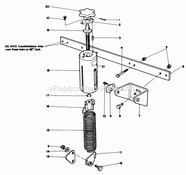 Toro 30575 (900001-999999) (1989) 72-in. Side Discharge Mower 62-in. Weight Transfer Model No. 30703 Diagram
