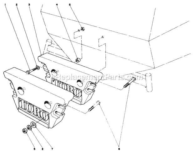 Toro 30575 (900001-999999) (1989) 72-in. Side Discharge Mower Rear Weight Kit No. 24-5780 (Optional) Diagram