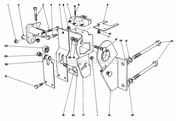 Toro 30575 (900001-999999) (1989) 72-in. Side Discharge Mower Transmisslon Interlock Assembly Diagram