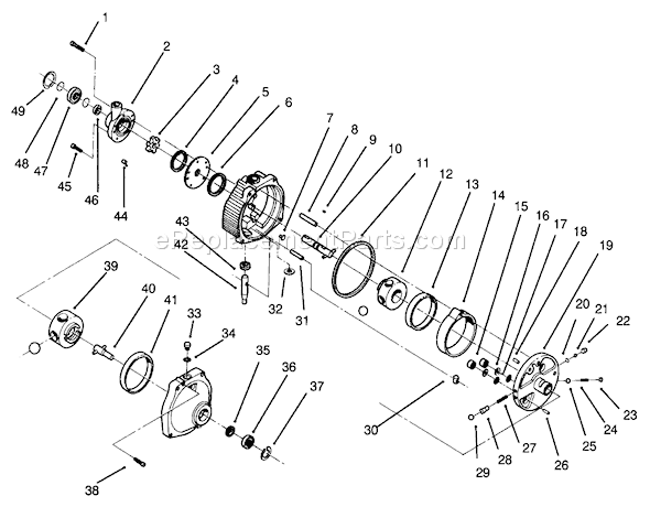 Toro 30610 (390001-399999)(1993) Lawn Tractor Hydrostatic Transmission Assembly Diagram