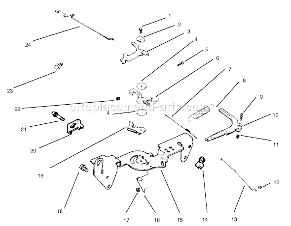 Toro 30610 (490001-499999)(1994) Lawn Tractor Throttle Linkage And Governor Controls Diagram