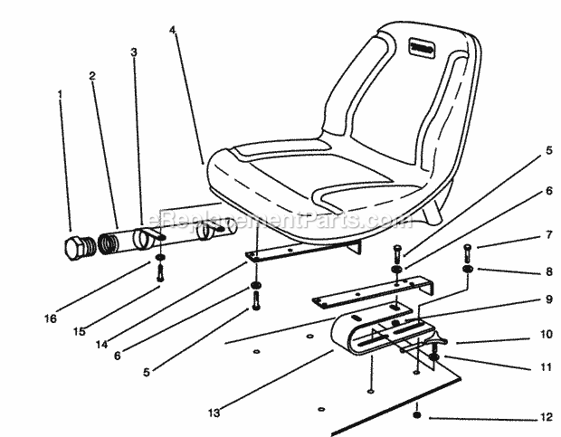 Toro 30620 (390001-399999) (1993) Proline 220 Seat Assembly Diagram