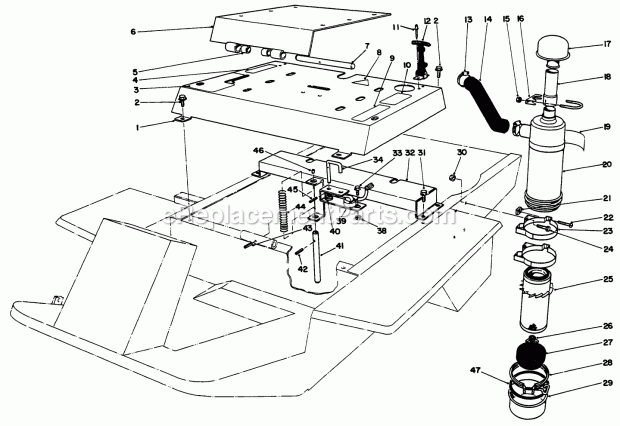 Toro 30620 (490001-499999) (1994) Proline 220 Seat Mount & Air Cleaner Assembly Diagram