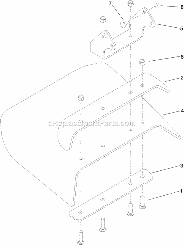 Toro 30674 (310000001-310999999) Commercial Walk-behind Mower, Fixed Deck, T-bar, Gear Drive With 36in Turbo Force Cutting Unit, Deflector Assembly No. 119-6530 Diagram