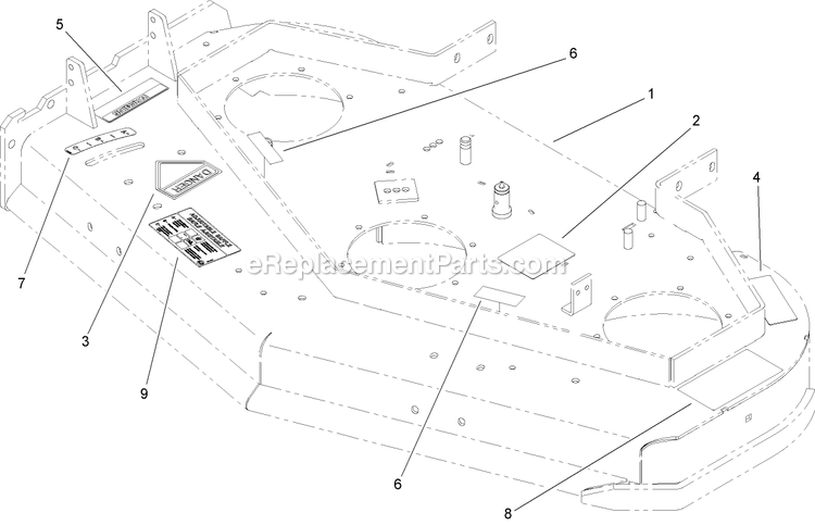 Toro 30698 (270000001-270999999)(2007) Fixed Deck T-Bar Gear With 48in Turbo Force Cutting Unit Walk-Behind Mower Deck Assembly 2 Diagram