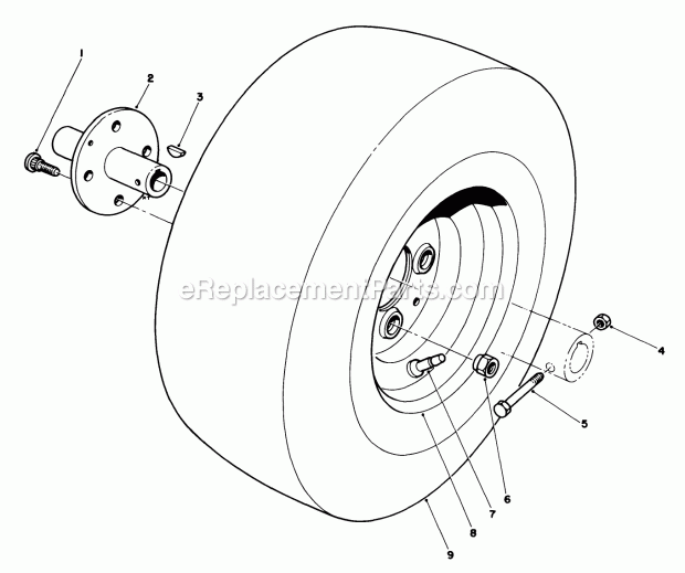 Toro 30718 (0000001-0999999) (1990) Proline 118 Front Wheel Assembly Diagram