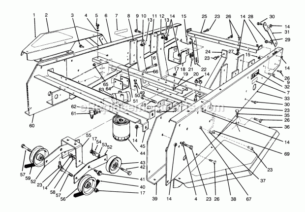 Toro 30718 (4900001-4999999) (1994) Proline 118 Frame & Jackshaft Assembly Diagram