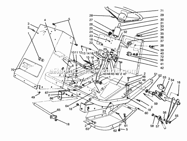 Toro 30718 (4900001-4999999) (1994) Proline 118 Frame & Steering Assembly Diagram