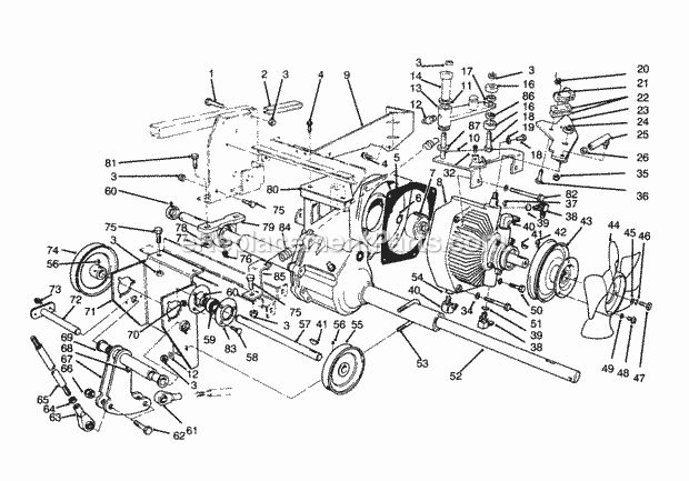 Toro 30718 (4900001-4999999) (1994) Proline 118 Transmission & Differential Assembly Diagram