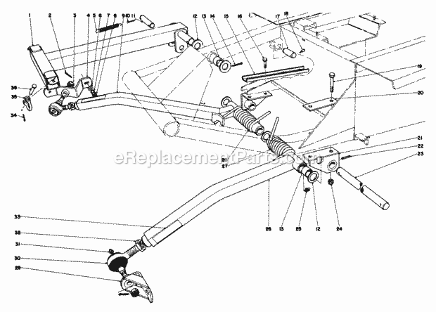 Toro 30721 (100001-199999) (1981) 72-in. Side Discharge Mower Push Arm Assembly Diagram