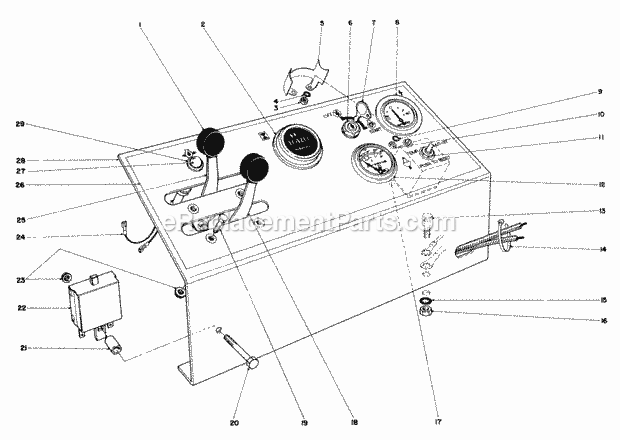 Toro 30721 (400001-499999) (1984) 72-in. Side Discharge Mower Instrument Panel Assembly Diagram