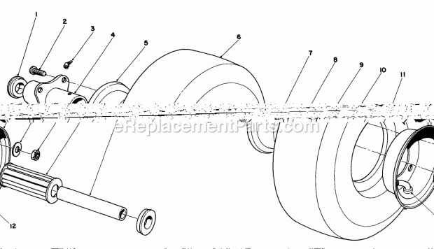 Toro 30721 (500001-599999) (1985) 72-in. Side Discharge Mower Cutting Unit Pneumatic Tire & Wheel Assembly No. 54-8810 (Optional) Diagram