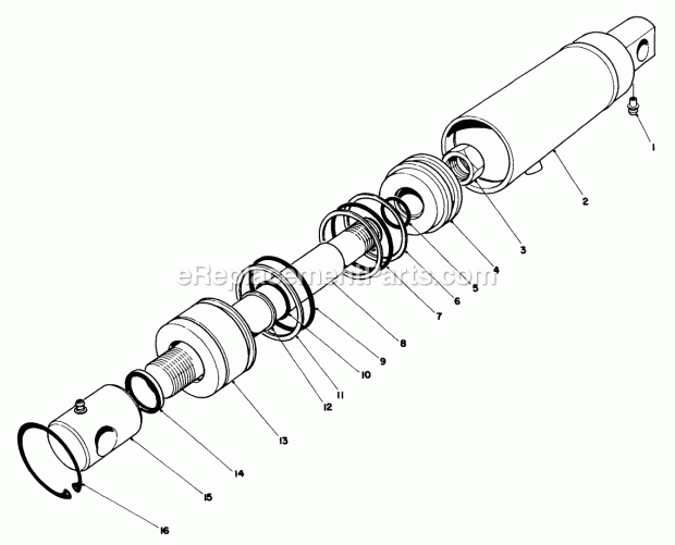 Toro 30721 (500001-599999) (1985) 72-in. Side Discharge Mower Hydraulic Cylinder Assembly-53-3160 Diagram