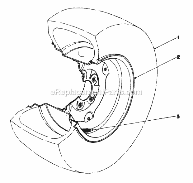 Toro 30721 (700001-799999) (1987) 72-in. Side Discharge Mower Tire & Wheel Assembly 23 X 10.50 X 12 (Optional) No.36-1050 Diagram