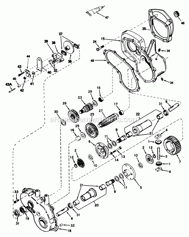 Toro 30754 (7000001-7999999) (1987) Groundsmaster 117 Gear Reduction & Differential No. 1310-001a Diagram