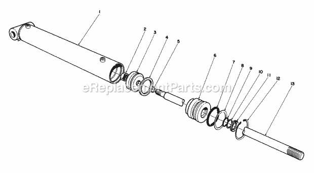 Toro 30754 (7000001-7999999) (1987) Groundsmaster 117 Hydraulic Lift Cylinder No. 54-0150 Diagram
