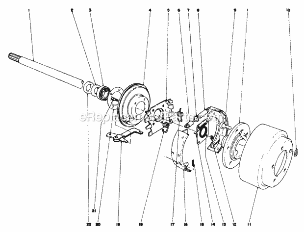 Toro 30760 (90000001-99999999) (1979) Groundsmaster 52 Brake Assembly Diagram