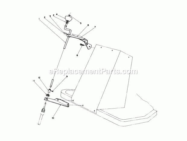 Toro 30761 (000001-099999) (1990) 44-in. Two Stage Snowthrower, Groundsmaster 117 Chute Control Assembly Diagram