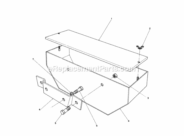 Toro 30761 (000001-099999) (1990) 44-in. Two Stage Snowthrower, Groundsmaster 117 Weight Box Assembly Diagram