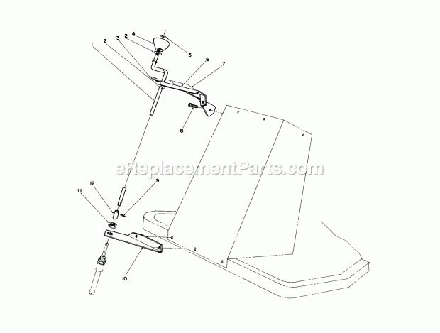 Toro 30761 (700001-799999) (1987) 44-in. Two Stage Snowthrower, Groundsmaster 117 Chute Control Assembly Diagram