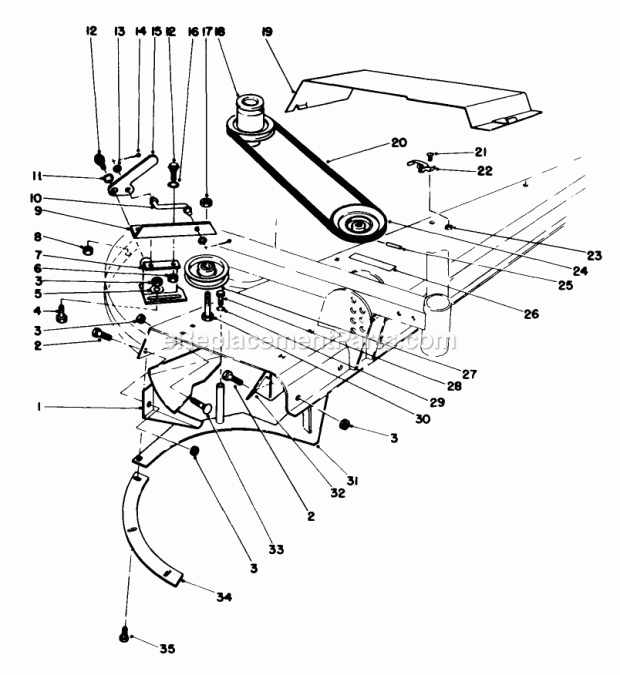 Toro 30768 (0000001-0999999) (1990) 52-in. Rear Discharge Mower Grass Collection System Model No. 30576 (Optional) Diagram