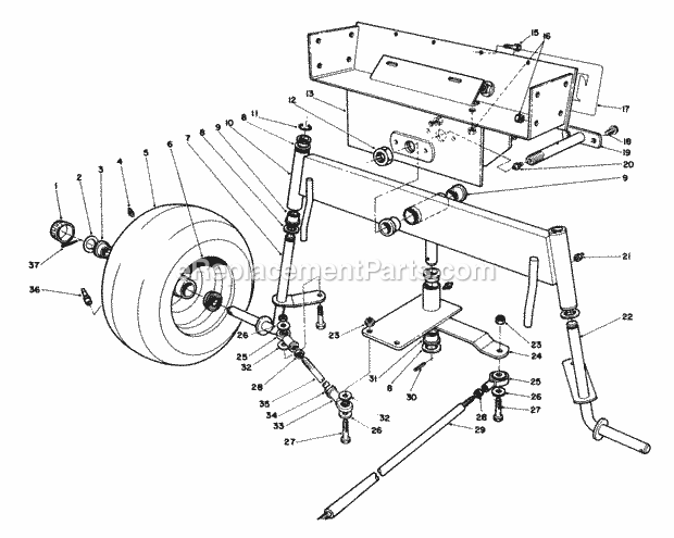 Toro 30768 (0000001-0999999) (1990) 52-in. Rear Discharge Mower Rear Axle Assembly Diagram