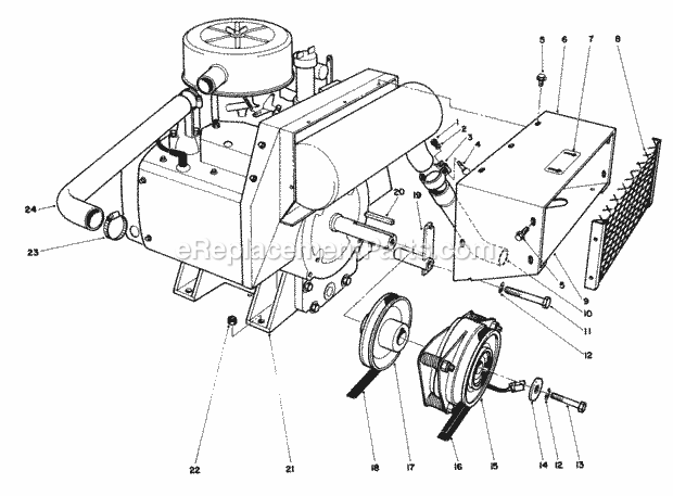 Toro 30768 (7000001-7999999) (1987) 52-in. Rear Discharge Mower Engine Assembly Diagram