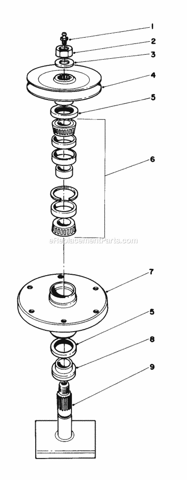 Toro 30768 (8000001-8999999) (1988) 52-in. Rear Discharge Mower Drive Spindle N0. 27-0871 Diagram