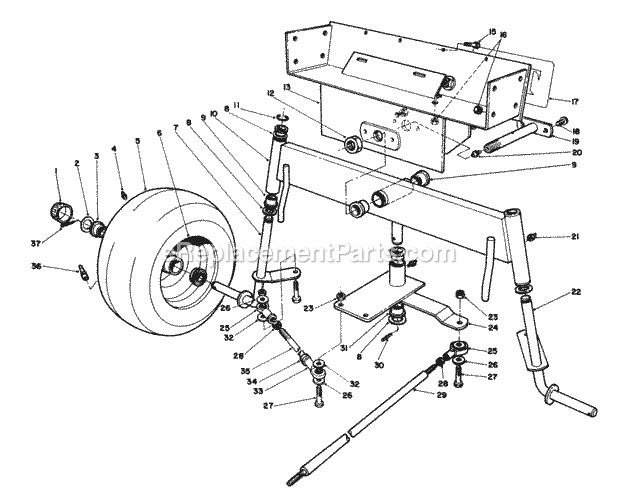 Toro 30768 (8000001-8999999) (1988) 52-in. Rear Discharge Mower Front Axle Assembly Diagram