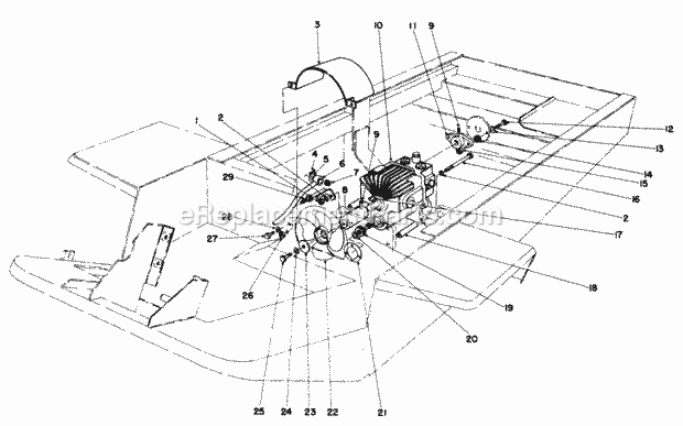 Toro 30775 (200001-299999) (1982) Groundsmaster 52 Transmission and Fan Assembly Diagram