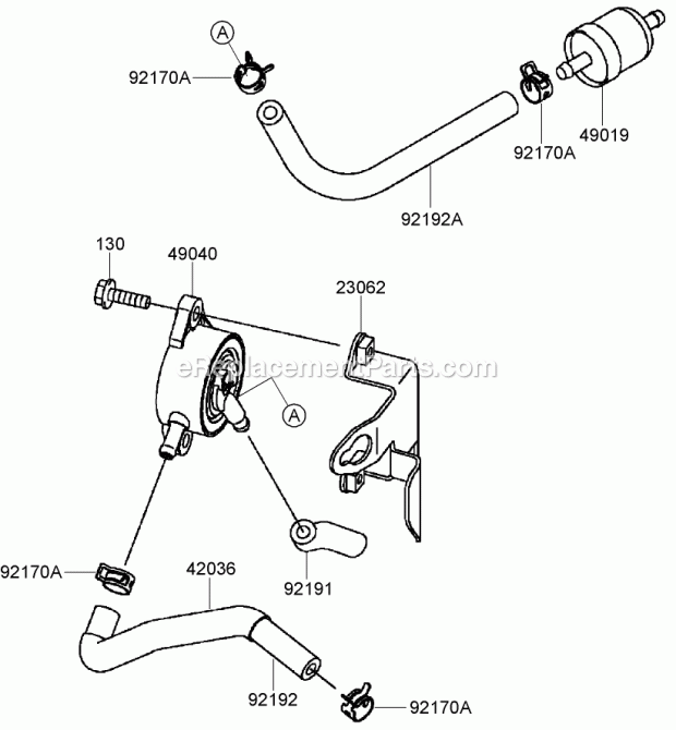 Toro 30989 (280000001-280999999) Commercial Walk-behind Mower, Fixed Deck Pistol Grip Hydro With 52in Turbo Force Cutting Unit, Fuel Tank and Valve Assembly Kawasaki Fh541v-Ds23 Diagram