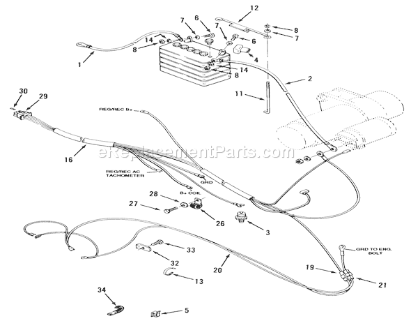 Toro 31-10K802 (1000001-1999999)(1991) Lawn Tractor Electrical System-416 Only Diagram
