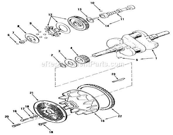Toro 31-10K802 (1000001-1999999)(1991) Lawn Tractor Crankshaft, Camshaft, Flywheel Diagram
