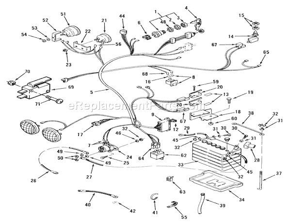 Toro 31-12K801 (1990) Lawn Tractor Electrical System Diagram