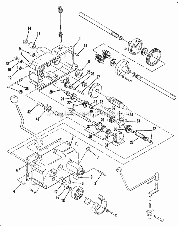 Toro 31-14K803 (1988) Lawn Tractor Mechanical Transmission-8-Speed (continued) Diagram