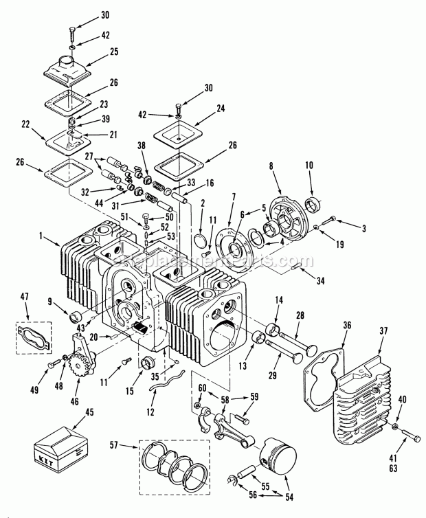 Toro 31-16O801 (1989) Lawn Tractor Onan Gearcase and Ignition Controls Diagram