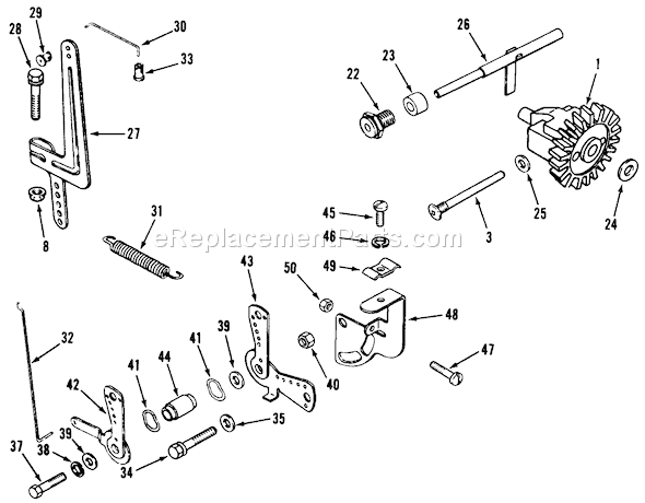 Toro 31-16O803 (1000001-1999999)(1991) Lawn Tractor Kohler Governor Linkage Diagram