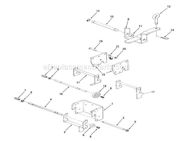 Toro 31-16OE01 (1988) Lawn Tractor Hitches Diagram