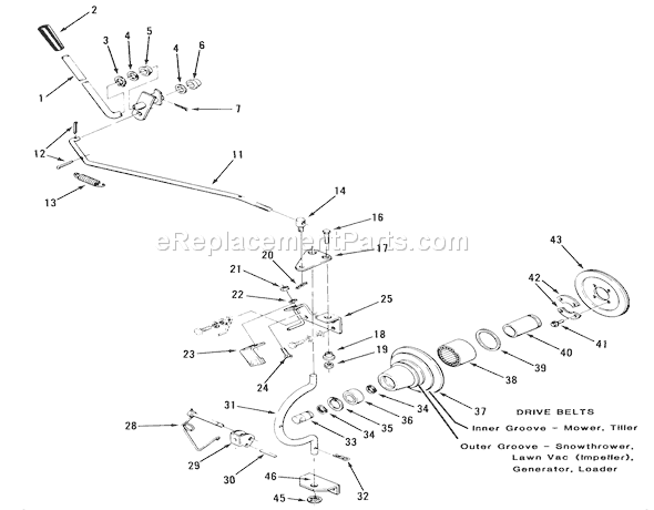Toro 31-20KE01 (1986) Lawn Tractor Pto Clutch And Control Diagram