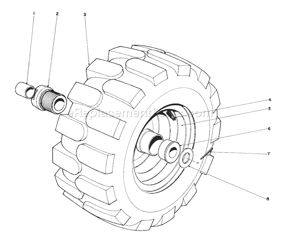 Toro 31263 (4000001-4999999)(1974) Snowthrower Wheel Assembly Diagram