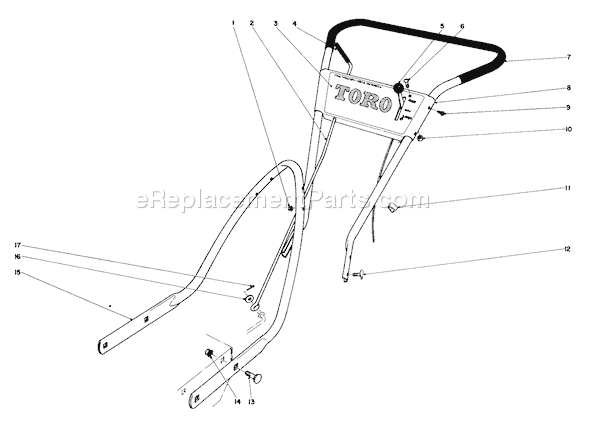 Toro 31303 (3000001-3999999)(1973) Snowthrower Handle Assembly Diagram