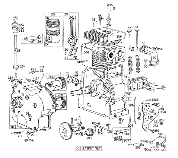 Toro 31995 (5000001-5999999)(1975) Snowthrower Engine Diagram