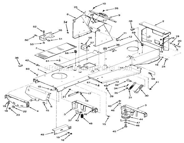 Toro 32-12O502 (1000001-1999999)(1991) Lawn Tractor Frame Assembly Diagram
