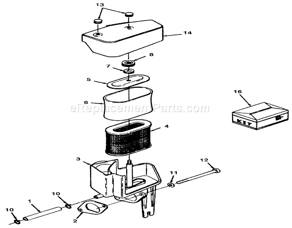 Toro 32-12O502 (1000001-1999999)(1991) Lawn Tractor 12hp Engine Air Cleaner Assembly Diagram