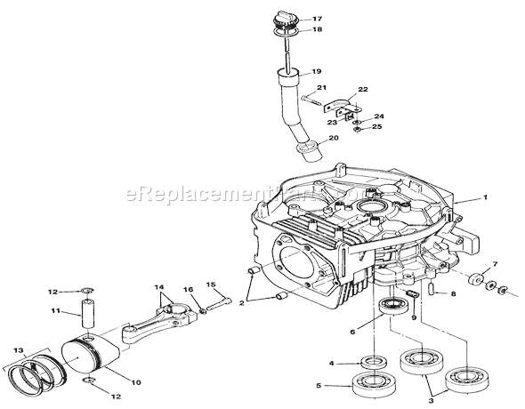 Toro 32-12O503 (2000001-2999999)(1992) Lawn Tractor 12.5hp Engine Cylinder Block Assembly Diagram