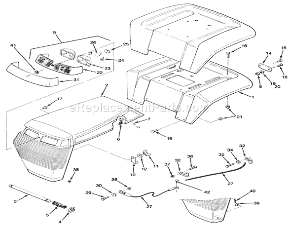 Toro 32-12OE02 (1000001-1999999)(1991) Lawn Tractor Body Assembly Diagram