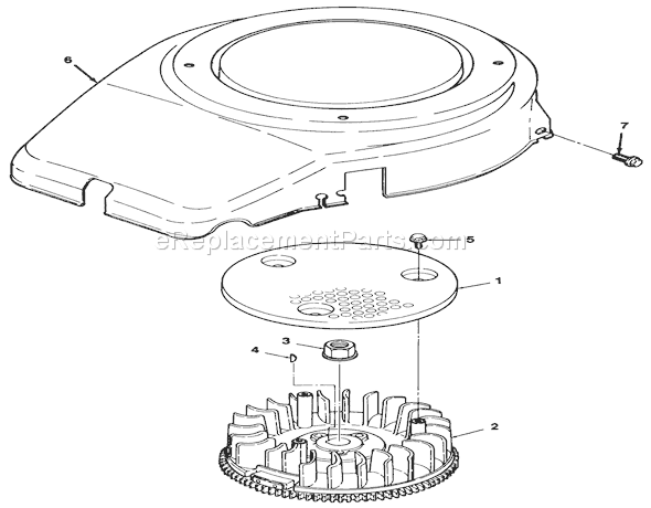 Toro 32-12OE02 (1000001-1999999)(1991) Lawn Tractor 12hp Engine Flywheel & Cover Assembly Diagram