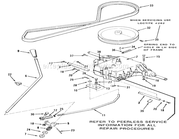 Toro 32-12OEA1 (1000001-1999999)(1991) Lawn Tractor 5-Speed Transmission Diagram